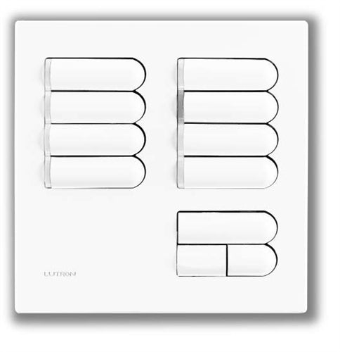 Lutron EGRX-8S-BL European 8-Scene Wallstation with Off and Raise/Lower for Grafik Eye 3000 System in Black