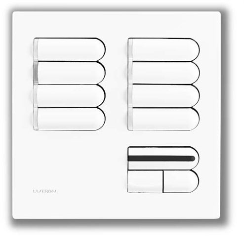 Lutron EGRX-8S-IR-BR European 8-Scene Wallstation with Off, Raise/Lower and IR Receiver for Grafik Eye 3000 System in Brown