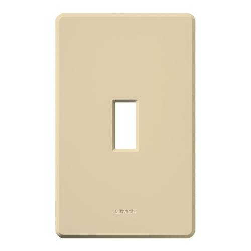 Lutron FG-1-IV Fassada 1-Gang Wallplate, Traditional Opening, Gloss Finish in Ivory