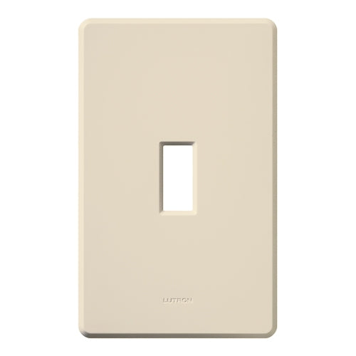 Lutron FG-1-LA Fassada 1-Gang Wallplate, Traditional Opening, Gloss Finish in Light Almond