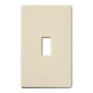 Lutron FG-1-LA Fassada 1-Gang Wallplate, Traditional Opening, Gloss Finish in Light Almond