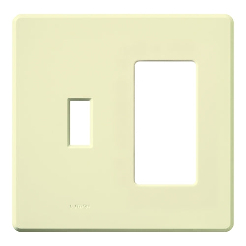 Lutron FG-2-TD-AL Fassada, 2-Gang Wallplate, Combination Opening, Gloss Finish in Almond