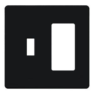 Lutron FG-2-TD-BL Fassada, 2-Gang Wallplate, Combination Opening, Gloss Finish in Black