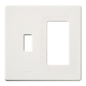 Lutron FG-2-TD-WH Fassada, 2-Gang Wallplate, Combination Opening, Gloss Finish in White
