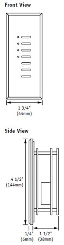 Lutron GRX-4S-DW-BL Grafik Eye Architrave 7-Button 4-Scene Slim Button Door Jamb Wallstation with Off and Raise/Lower in Black