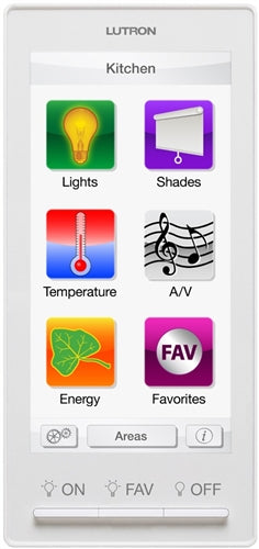 Lutron HQ-W-DK420-WH HomeWorks QS Dynamic Wired Only Keypad, in White