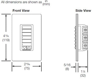 Lutron HQD-RD-IV HomeWorks QS Remote Dimmer for Multi-Location Installations, in Ivory