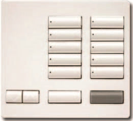 Lutron HQR-T10RL-SW HomeWorks QS RF seeTouch 10-Button with Master On/Off and Raise/Lower Tabletop Keypad, Snow