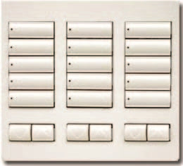 Lutron HQR-T15CRL-MN HomeWorks QS RF seeTouch 15-Button with Column Raise/Lower Tabletop Keypad, Midnight