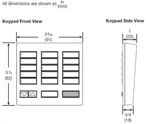 Lutron HQR-T15RL-SW HomeWorks QS RF seeTouch 15-Button with Master On/Off and Raise/Lower Tabletop Keypad, Snow