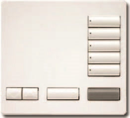 Lutron HQR-T5RL-MN HomeWorks QS RF seeTouch 5-Button with Master On/Off and Raise/Lower Tabletop Keypad, Midnight