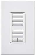Lutron HQRA-W1RLD-LA HomeWorks QS RF seeTouch Architectural Dual Group with Raise/Lower Keypad, Matte Finish, in Light Almond