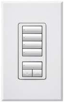 Lutron HQRA-W4S-BR HomeWorks QS RF seeTouch Architectural 4-Scene with Raise/Lower Keypad, Matte Finish, Brown