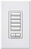 Lutron HQRA-W5BRL-BE HomeWorks QS RF seeTouch Architectural 5-Button with Raise/Lower Keypad, Matte Finish, in Taupe