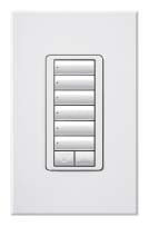 Lutron HQRA-W6BRL-WH HomeWorks QS RF seeTouch Architectural 6-Button with Raise/Lower Keypad, Matte Finish, in Light Almond