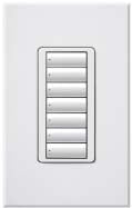 Lutron HQRA-W7B-BE HomeWorks QS RF seeTouch Architectural 7-Button Keypad, Matte Finish, in Beige