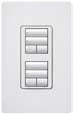 Lutron HQRD-H2RLD-ES HomeWorks QS Dual Group RF Hybrid seeTouch Keypad with Dual Raise/Lower Keypad and 450W Neutral Optional Dimmer, in Eggshell