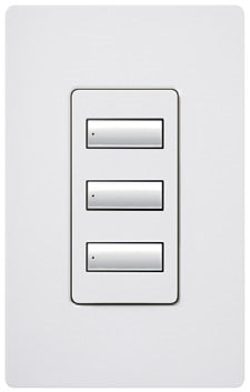 Lutron HQRD-W3BS-MS HomeWorks QS RF seeTouch Designer 3-Button Keypad, in Mocha Stone