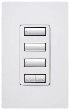 Lutron HQRD-W3BSRL-ST HomeWorks QS RF seeTouch Designer 3-Button with Raise/Lower Keypad, in Stone