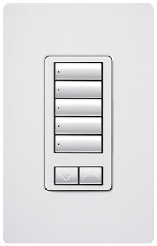 Lutron HQRD-W5BRL-MN HomeWorks QS RF seeTouch Designer 5-Button with Raise/Lower Keypad, in Midnight
