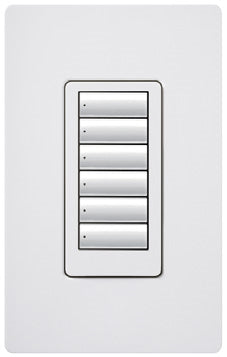 Lutron HQRD-W6B-TP HomeWorks QS RF seeTouch Designer 6-Button Keypad, in Taupe
