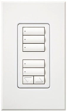 Lutron HQWA-W1RLDI-BE HomeWorks QS Wired seeTouch Architectural Dual Group with Raise/Lower Keypad, Insert Style, Matte Finish, in Beige