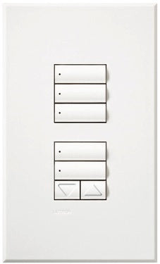 Lutron HQWA-W1RLDN-SI HomeWorks QS Wired seeTouch Architectural Dual Group with Raise/Lower Keypad, Non Insert Style, Matte Finish, in Sienna