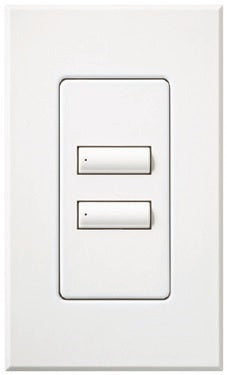 Lutron HQWA-W2BSI-WH HomeWorks QS Wired seeTouch Architectural 2-Button Keypad, Insert Style, Matte Finish, in White