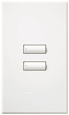 Lutron HQWA-W2BSN-WH HomeWorks QS Wired seeTouch Architectural 2-Button Keypad, Non Insert Style, Matte Finish, in White