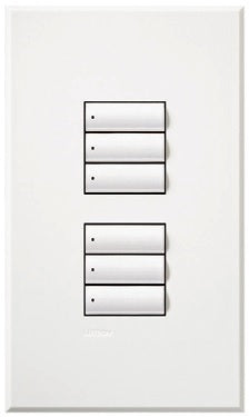 Lutron HQWA-W3BDN-GR HomeWorks QS Wired seeTouch Architectural Dual Group Keypad, Non Insert Style, Matte Finish, in Gray