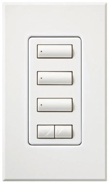 Lutron HQWA-W3BSRLI-AL HomeWorks QS Wired seeTouch Architectural 3-Button with Raise/Lower Keypad, Insert Style, Matte Finish, in Almond