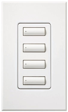 Lutron HQWA-W4BSI-LA HomeWorks QS Wired seeTouch Architectural 4-Button Keypad, Insert Style, Matte Finish, in Light Almond
