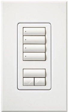 Lutron HQWA-W4SI-TP HomeWorks QS Wired seeTouch Architectural 4-Scene with Raise/Lower Keypad, Insert Style, Matte Finish, in Taupe