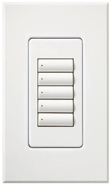 Lutron HQWA-W5BI-IV HomeWorks QS Wired seeTouch Architectural 5-Button Keypad, Insert Style, Matte Finish, in Ivory