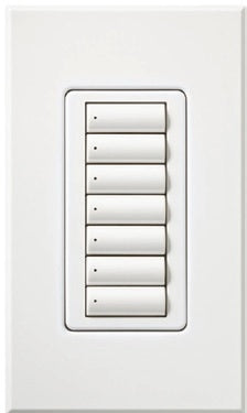 Lutron HQWA-W7BI-AL HomeWorks QS Wired seeTouch Architectural 7-Button Keypad, Insert Style, Matte Finish, in Almond