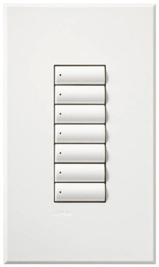 Lutron HQWA-W7BN-SI HomeWorks QS Wired seeTouch Architectural 7-Button Keypad, Non Insert Style, Matte Finish, in Sienna
