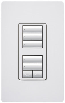 Lutron HQWD-W1RLD-LA HomeWorks QS Wired seeTouch Designer Dual Group with Raise/Lower Keypad, in Light Almond