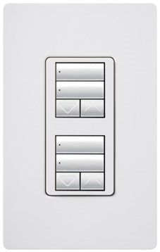 Lutron HQWD-W2RLD-MN HomeWorks QS Wired seeTouch Designer Dual Group with Dual Raise/Lower Keypad, in Midnight