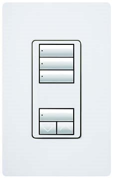 Lutron HQWD-W3S-SW HomeWorks QS Wired seeTouch Designer 3-Scene with Raise/Lower Keypad, in Snow