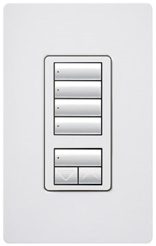 Lutron HQWD-W4S-LS HomeWorks QS Wired seeTouch Designer 4-Scene with Raise/Lower Keypad, in Limestone