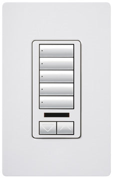 Lutron HQWD-W5BIR-LA HomeWorks QS Wired seeTouch Designer 5-Button with Raise/Lower Keypad and Infrared Received, in Light Almond