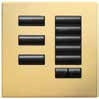 Lutron HWIS-8BRL-F-BB HomeWorks QS Wired International seeTouch 8-Button/Faceplate Kit with Raise/Lower, Frameless Style, Matte Finish, Bright Brass