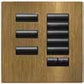 Lutron HWIS-8BRL-F-QB HomeWorks QS Wired International seeTouch 8-Button/Faceplate Kit with Raise/Lower, Frameless Style, Matte Finish, Antique Brass