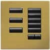 Lutron HWIS-8BRL-F-SB HomeWorks QS Wired International seeTouch 8-Button/Faceplate Kit with Raise/Lower, Frameless Style, Matte Finish, Satin Brass