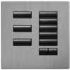 Lutron HWIS-8BRL-F-SC HomeWorks QS Wired International seeTouch 8-Button/Faceplate Kit with Raise/Lower, Frameless Style, Matte Finish, Satin Chrome
