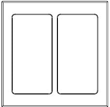 Lutron LFGP-S2-CWH Pico Glass Wallplate Double in Clear Glass with White Paint
