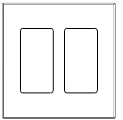 Lutron LFGR-2-GWH Designer Glass Wallplate 2 Gang in Green Glass with White Paint
