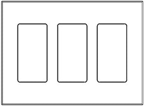 Lutron LFGR-3-CWH Designer Glass Wallplate 3 Gang in Clear Glass with White Paint