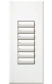 Lutron LFS-W7B-SC HomeWorks QS Wired seeTouch Signature 7-Button Faceplate Kit, Architectural Metal Finish (Faceplate Only), in Satin Chrome