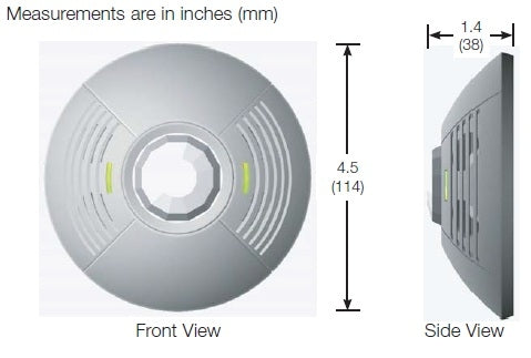Lutron LOS-CDT-2000R-WH Dual Technology Ceiling Mount Sensor with Ultrasonic and Passive Infrared Sensors, Photo Cell and Contact, 2000 sq ft Coverage and 360 deg Field of View